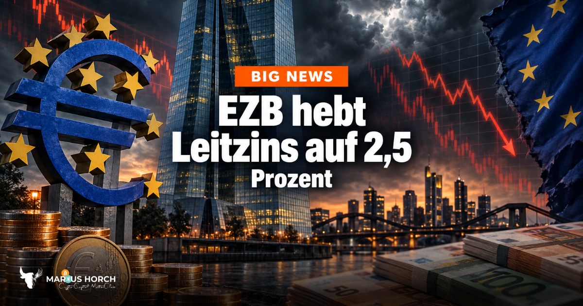 EZB hebt Leitzins auf 2,5 Prozent