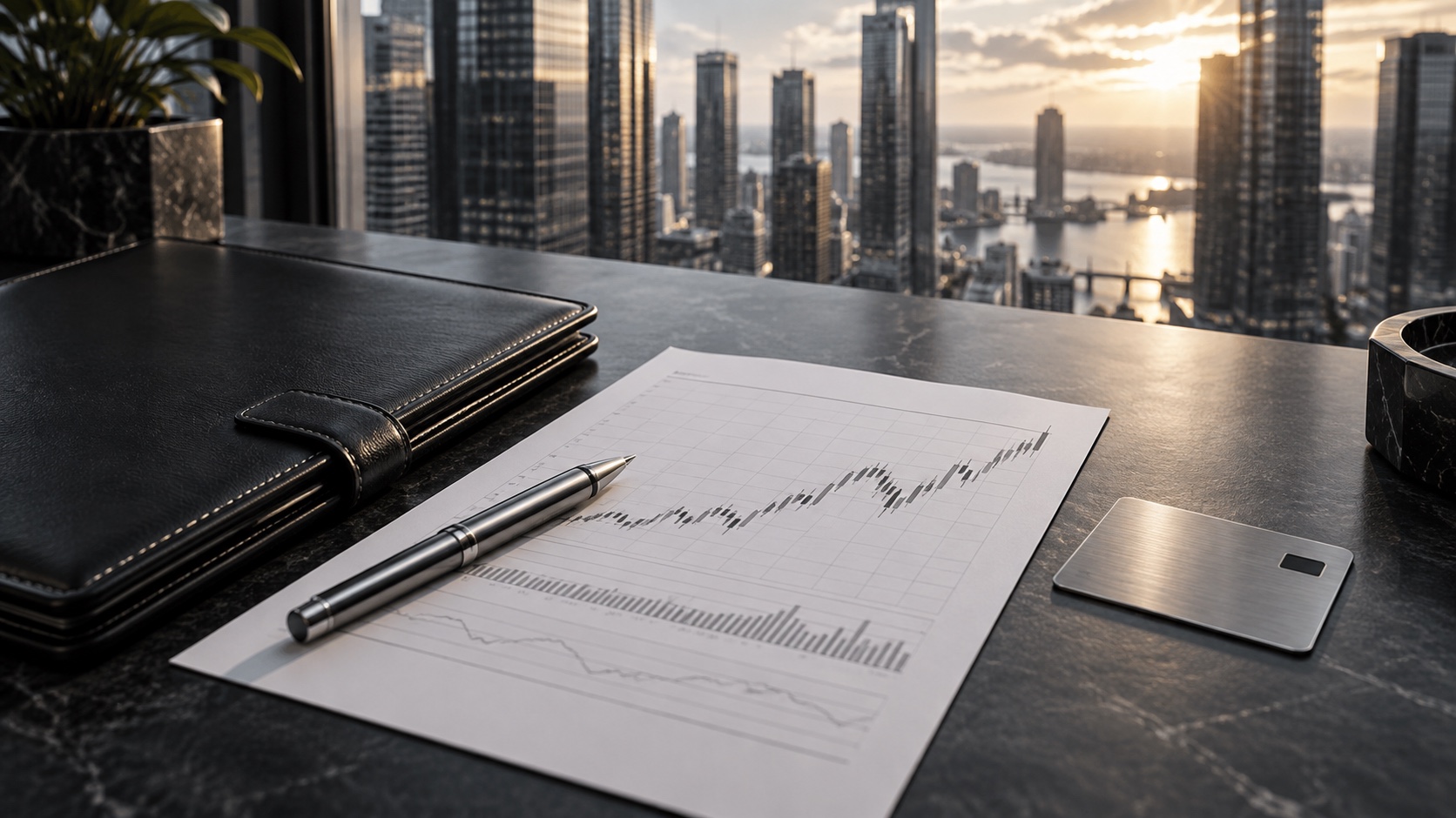 Symbolbild: Prüfunterlagen und Zugangskarte für eine Trading-Evaluation