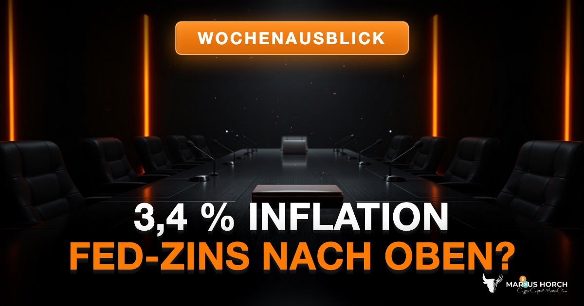 Wochenausblick KW 34: 3,4 % Inflation, Fed-Zins nach oben?